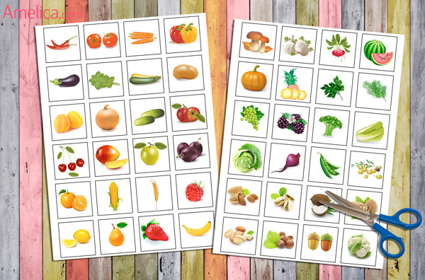 карточки овощи, лото для детей, лото овощи