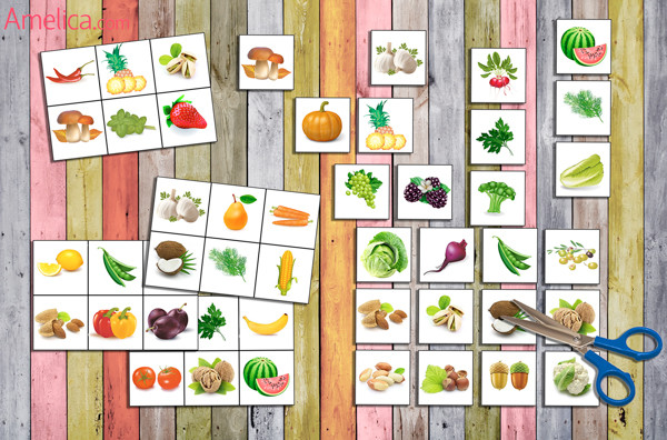 карточки овощи, лото для детей, лото овощи