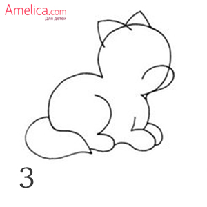 как ребенку нарисовать кошку поэтапно