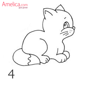 как ребенку нарисовать кошку поэтапно