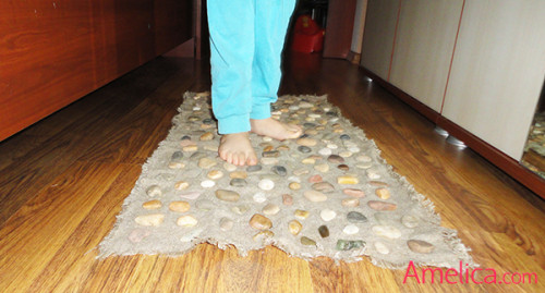 массажный коврик из камней для детей, коврик из камней своими руками, массажная дорожка для ног