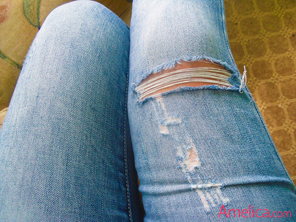 как сделать дырки на джинсах, как красиво порвать джинсы в домашних условиях поэтапно