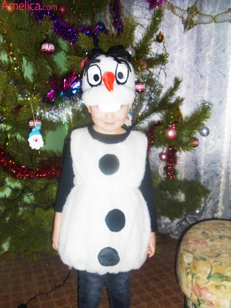 костюм снеговика своими руками, новогодний костюм снеговика