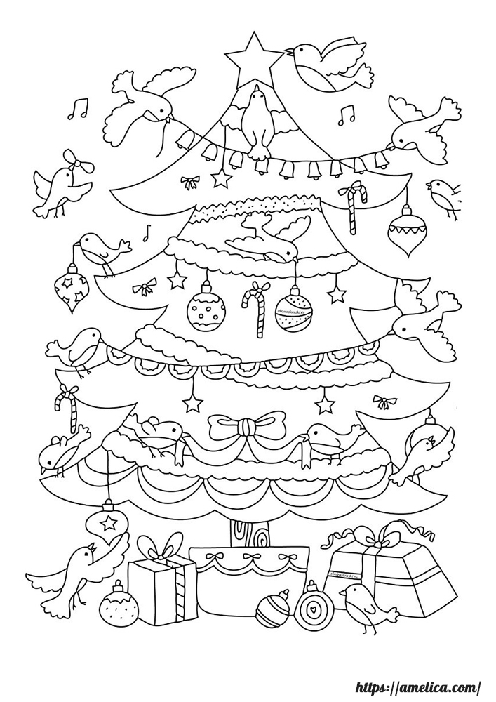Новогодние раскраски Дед Мороз для детей: 70 картинок